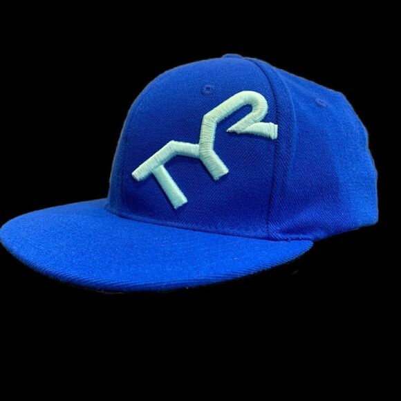 TYR LOGO Royal blue flex fit hat M/L - Picture 3 of 9